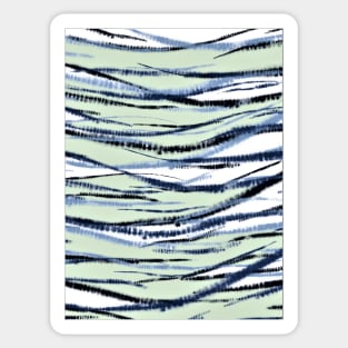 Shibori Blue Green Waves Sticker